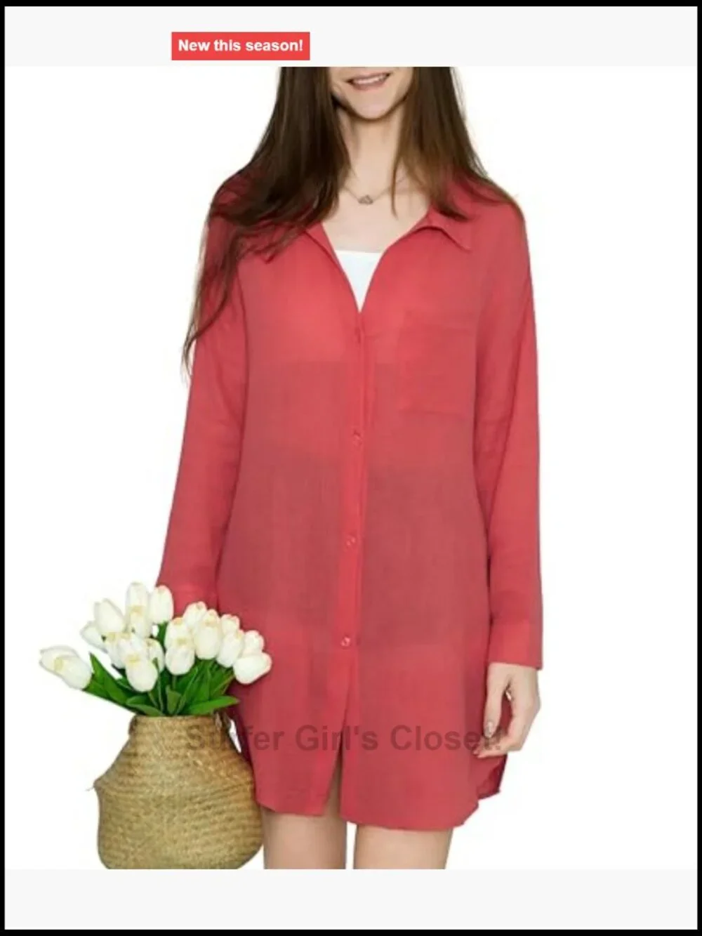 2 Pack Womens Swimsuit Cover Up 100% Cotton Seersucker Button Down Beach Shirt